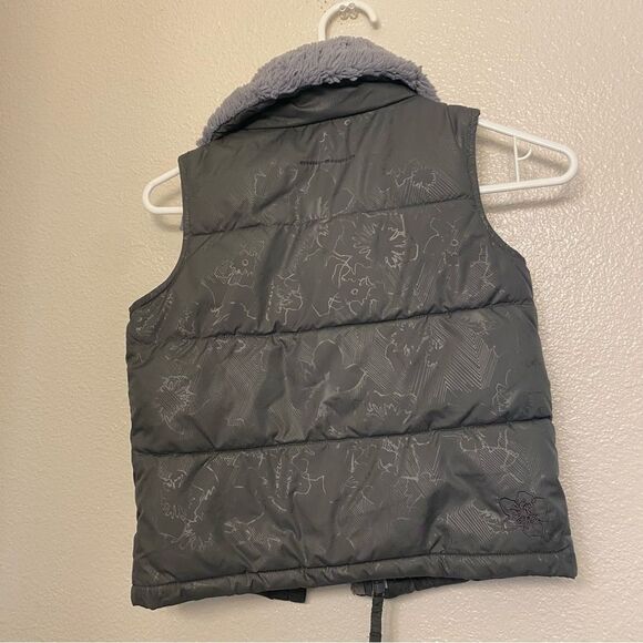 Columbia vintage gray faux fur lined puffer vest omni-shield kids girls 4-5 - Picture 2 of 11